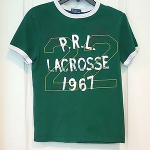 2 for $10. Polo Ralph Lauren Green Lasrosse T- Shirt Boy's Size Medium (10-12)